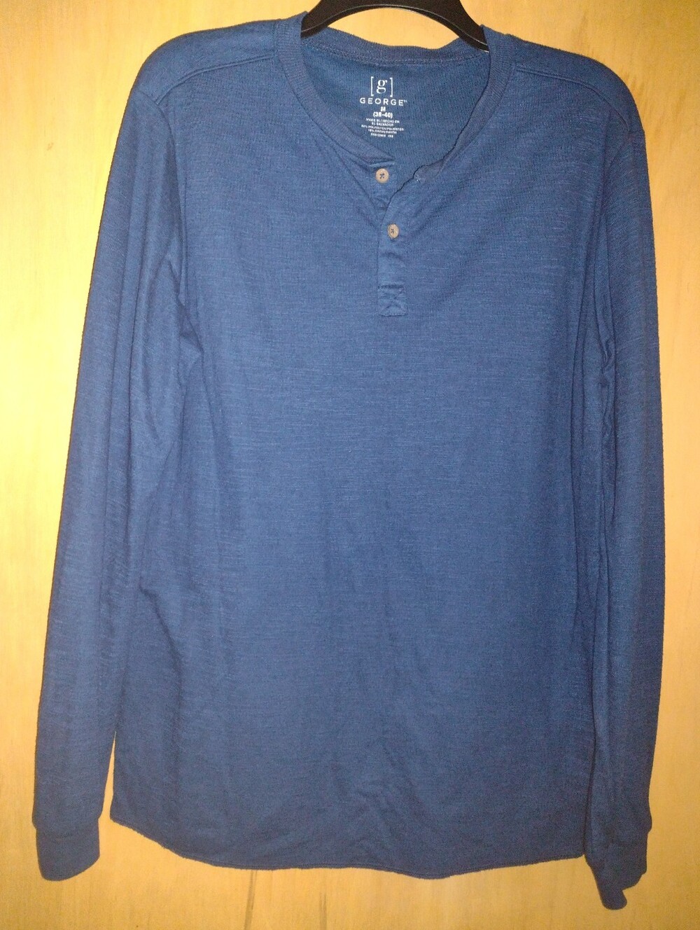 George Long Sleeve Blue Shirt Size Medium
